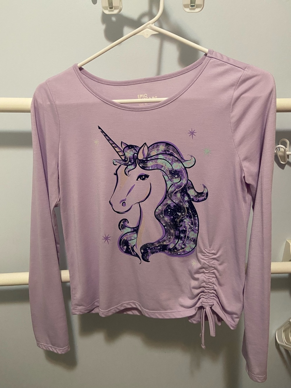 Beautiful Girls Epic Threads Lavender Long-Sleeve Unicorn Graphic Tee